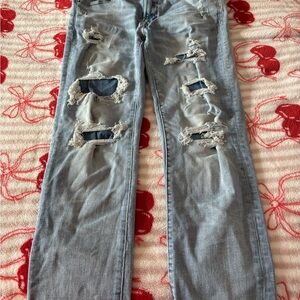 American Eagle Outfitters Light Blue Distressed Jeans